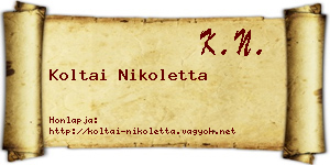 Koltai Nikoletta névjegykártya