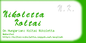 nikoletta koltai business card